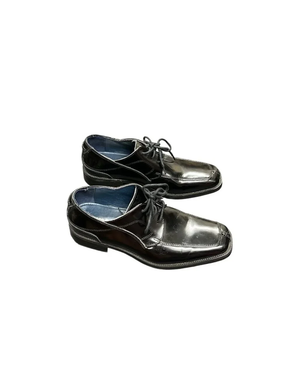 Bacco Bucci mens black leather square toe oxford dress shoes sz 9.5 SKU 10-663